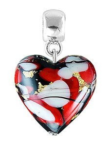 Přívěsek Heart Dots of Love s 24karátovým zlatem v perle Lampglas