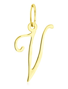 GEMMAX Jewelry Zlatý přívěsek Písmeno V - malé, psací GUPYN-42771