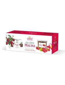 Grešík Čaj a extra džem MALINA - dárkové balení 250g