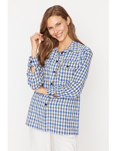 Trendyol Blue Shirt with Two Pockets