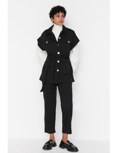 Trendyol Black Gold Buttoned Vest-Pants Knitted Suit