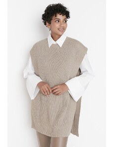 Trendyol Mink Side Slit Detailní pletený svetr