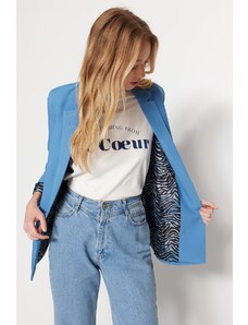 Trendyol Dark Blue Regular Woven Blazer Jacket with Lining Detail