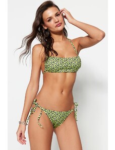 Trendyol Animal Patterned Tie-Up Regular Leg Bikini Bottom