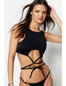 Trendyol Black Halter Neck Příslušenství Bikiny Top