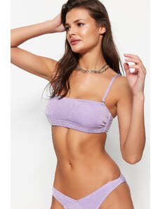 Trendyol Lilac Strapless Glittery Bikini Top