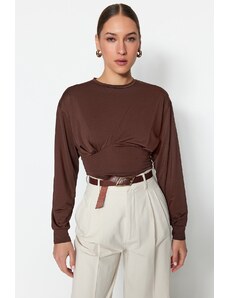 Trendyol Sweatshirt - Brown - Slim fit