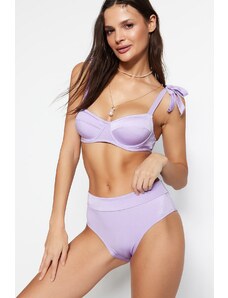 Trendyol Lilac High Waist Normal Leg Bikini Bottom