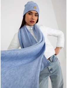 Fashionhunters Světle modrý zimní set s čepicí a šálou