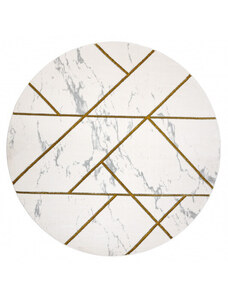 Dywany Łuszczów Kusový koberec Emerald geometric 1012 cream and gold kruh - 120x120 (průměr) kruh cm