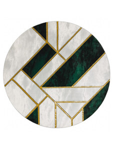 Dywany Łuszczów Kusový koberec Emerald 1015 green and gold kruh - 120x120 (průměr) kruh cm