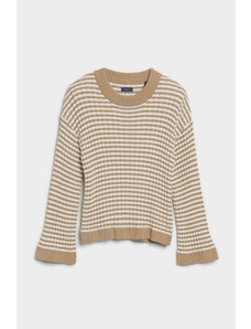 SVETR GANT STRIPE COTTON RIB C-NECK hnědá XS