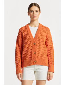 SVETR GANT COTTON TEXTURE V-NECK CARDIGAN oranžová S