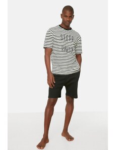 Trendyol Black Regular Fit Knitted Summer Shorts Pajamas Set