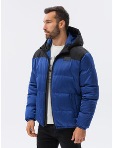 Ombre Clothing Pánská zimní prošívaná bunda - nebesky modrá C458