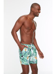 Trendyol Men's Multi-colored Tropical Printed Swimwear Standard Size Swimwear