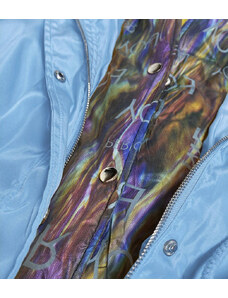 ZAC&ZOE Světle modrá/vícebarevná dámská bunda s ozdobnou kapucí (YR2022)