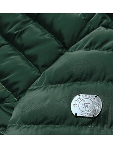 LHD Zelená dámská prošívaná zimní bunda s kapucí (m-133)