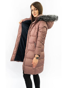 Libland Dámská prošívaná zimní bunda ve starorůžové barvě (7701)