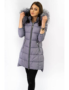 Libland Prošívaná dámská zimní bunda ve vřesové barvě s kapucí (7702)