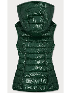 S'WEST Zelená lesklá prošívaná dámská vesta (B9563)
