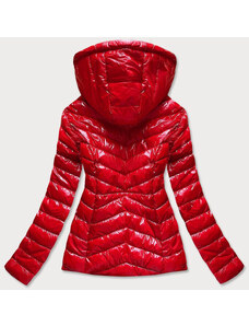 CANADA Mountain Krátká červená prošívaná dámská bunda s kapucí (CAN-333)