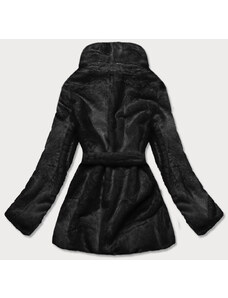 Ann Gissy Černá dámská bunda - kožíšek s límcem (GSQ2166)