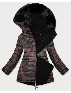 MHM Černo-hnědá oboustranná dámská zimní bunda (W557)
