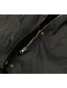 S'WEST Dámská zimní bunda parka v khaki barvě s kapucí (B531-11)