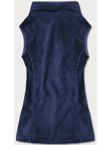 Tmavě modrá plyšová dámská vesta model 17757850 - J.STYLE