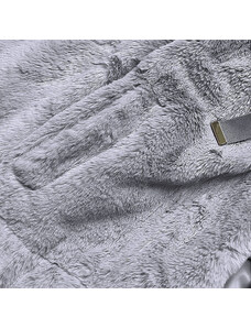 S'WEST Krátká šedá dámská kožešinová bunda (B8050-9)