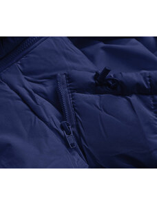 Tmavě modrá péřová dámská vesta s kapucí model 17757860 - J.STYLE