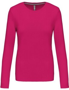 Kariban K383 dámské tričko dlouhý rukáv tmavě růžová - velikost S