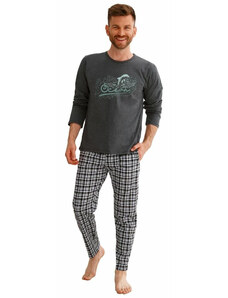 Taro Pánské pyžamo Matt tmavě šedé s potiskem