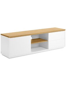 Bílý lakovaný TV stolek Kave Home Abilen 150 x 36 cm