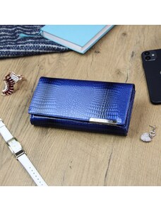 Dámská kožená peněženka modrá - Gregorio Nicolleta modrá