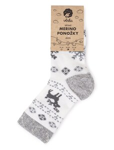 Vlnka Dětské ponožky Merino jelen šedá