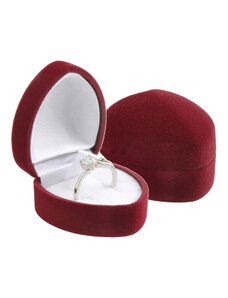 JKBOX Sametová krabička srdce z lásky na prsten nebo náušnice pecky IK027