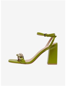 Světle zelené dámské sandály na podpatku ONLY Alyx - Dámské