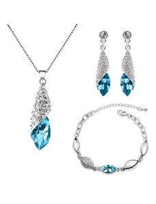 Sisi Jewelry Souprava náhrdelníku, náušnic a náramku Elegance Seablue