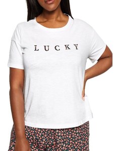 Dámské tričko bílé krátký rukáv Lucky A1617