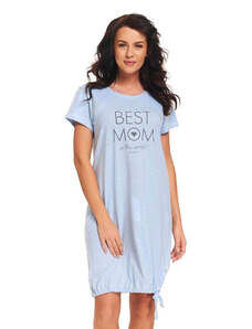 DN Nightwear Mateřská noční košile Best mom světle modrá