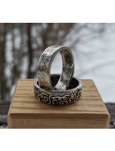 CoinRingsCZ STŘÍBRNÝ PRSTEN "POUŠTNÍ SEN"- zakázková výroba, unikátní elegantní prsten na míru, stříbrný prsten z marockého Dirhamu, snubní i zásnubní prsten pro ženy, midi ring, úprava velikosti prstenu.