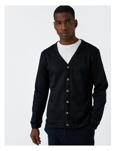 Koton V-Neck Cardigan Button Detailed