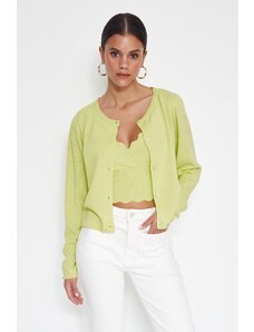 Trendyol Mint Crop 2-balení Top-Round Cardigan Knitwear Set