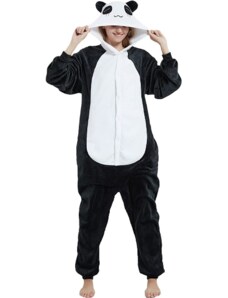EKW Unisex zvířecí Kigurumi overal Panda bílá, černá L
