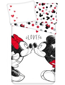 Jerry Fabrics Bavlněné ložní povlečení Zamilovaní Minnie & Mickey Mouse - Disney - 100% bavlna - 70 x 90 cm + 140 x 200 cm