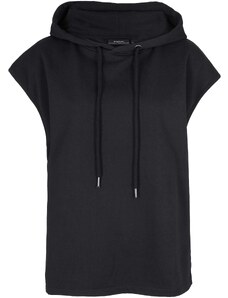 bonprix Mikinová vesta s kapucí s recyklovaným polyesterem, oversized Černá