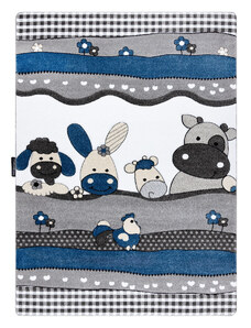 Dywany Łuszczów Dětský kusový koberec Petit Farm animals blue - 120x170 cm