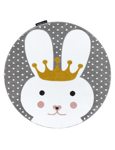 Dywany Łuszczów Dětský kusový koberec Petit Bunny grey kulatý - 140x140 (průměr) kruh cm